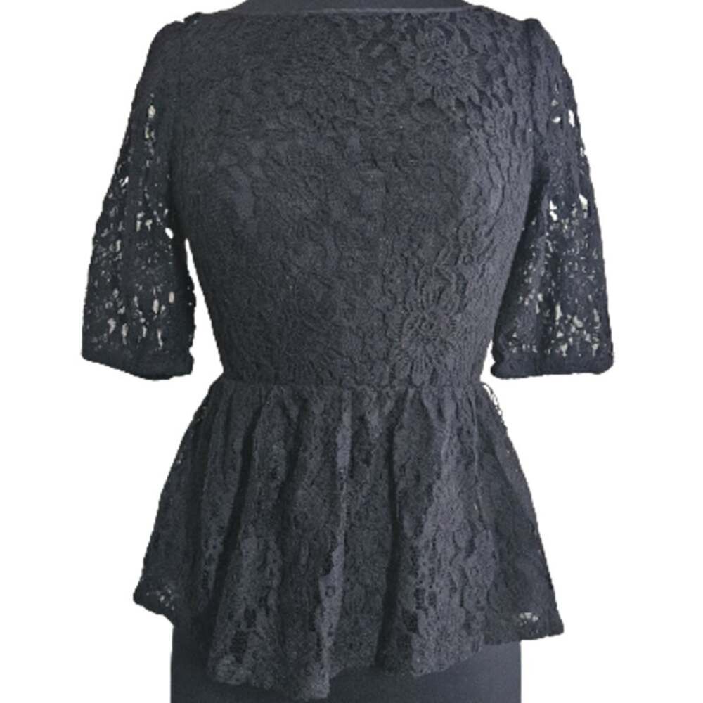 Juicy Couture Black Lace Blouse with Built in Cami Size 8